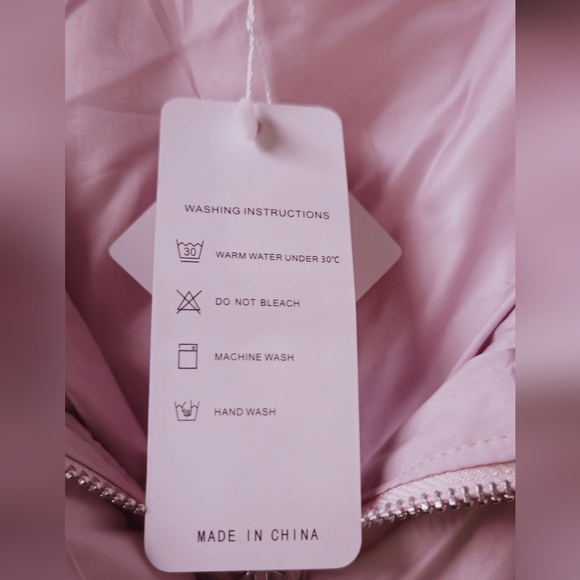 Leani Women's Light/Blush Pink Hooded Puffer Coat/Long Vest - Size Medium - Picture 11 of 12